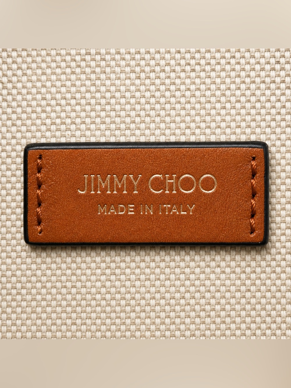 Jimmy Choo Canvas Logo Tote Ecru Tan NEW - Picture 11 of 17
